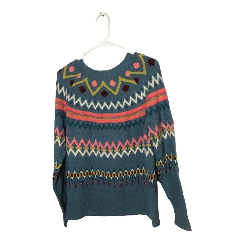 3 x $35 Sundance beautiful blue multicolored sweater size M - Picture 2 of 4